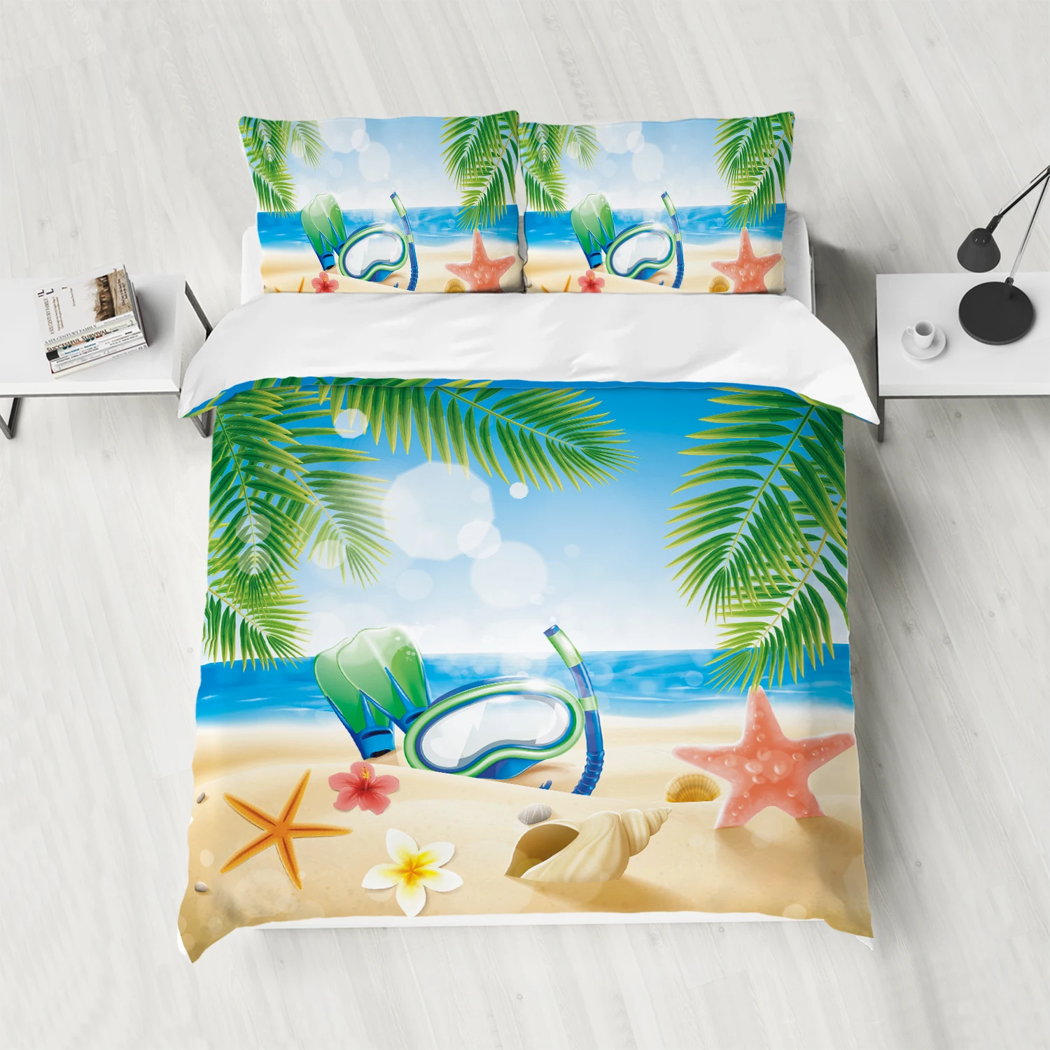 Beaches in Hawaii 3D Printed Milk Velvet Bedding Set Duvet Covers & Pillow Cases Comforter Quilt Cover (US/EU/AU Sizes)