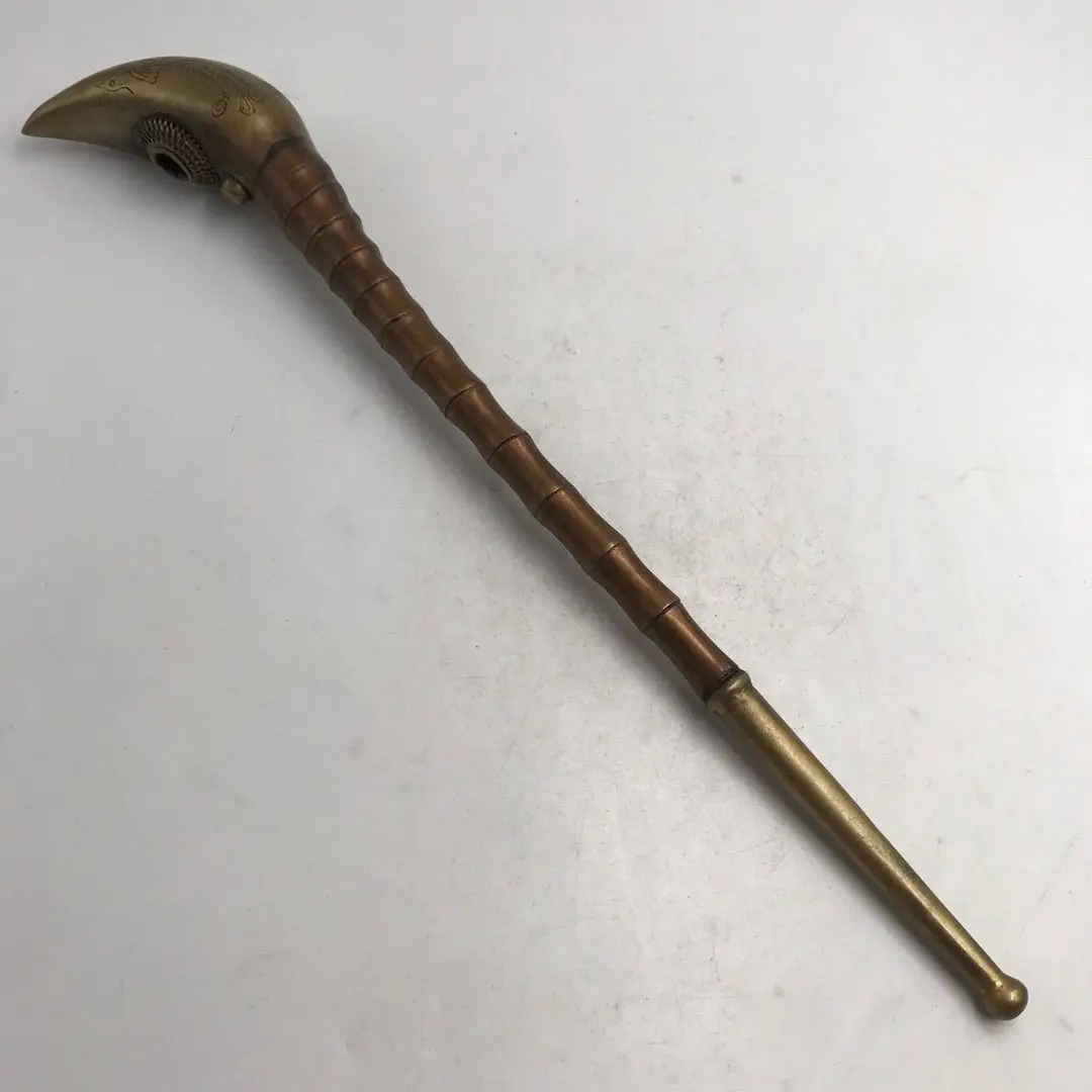 Antique retro old-fashioned cigarette holder miscellaneous pipe brass dry cigarette bag bamboo rod cigarette pot dragon and phoe