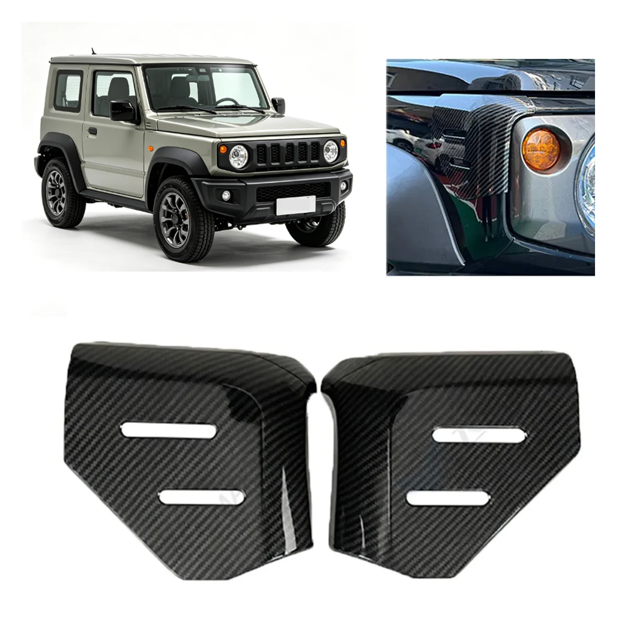 

Front Fender Decoration Corners Wrap Lamp Anti-Collision For Jimny JB64 JB74 2019+ Trim Cover Tailgate Angle Cover Exterior
