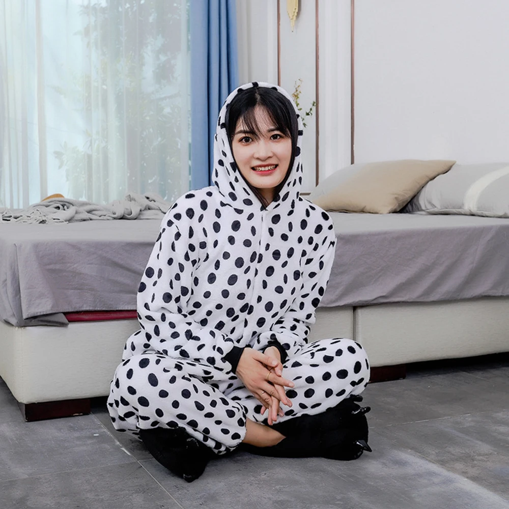 Halloween Cosplay Onesie Animal Kigurumi One-piece Pajama Set Adult Kids Dog Pijama Cartoon Jumpsuit Sleepwear Fleece Outfit