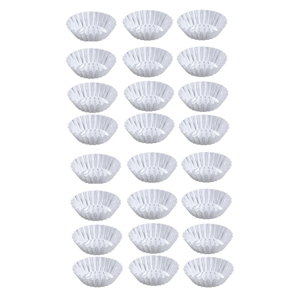 

24pcs Egg Tart Mold Aluminum Alloy Baking Cups Nonstick Muffin Cupcake Tarts Metal Mini Pans Heat Resistant Quick Baking