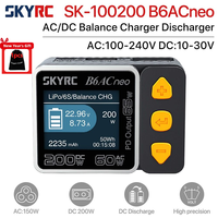 SKYRC B6ACneo Charger DC 200W AC 60W 10A Balance Charger Discharger Digital LiPo LiFe LiIon LiHV NiMH NiCd Pb Smart Battery