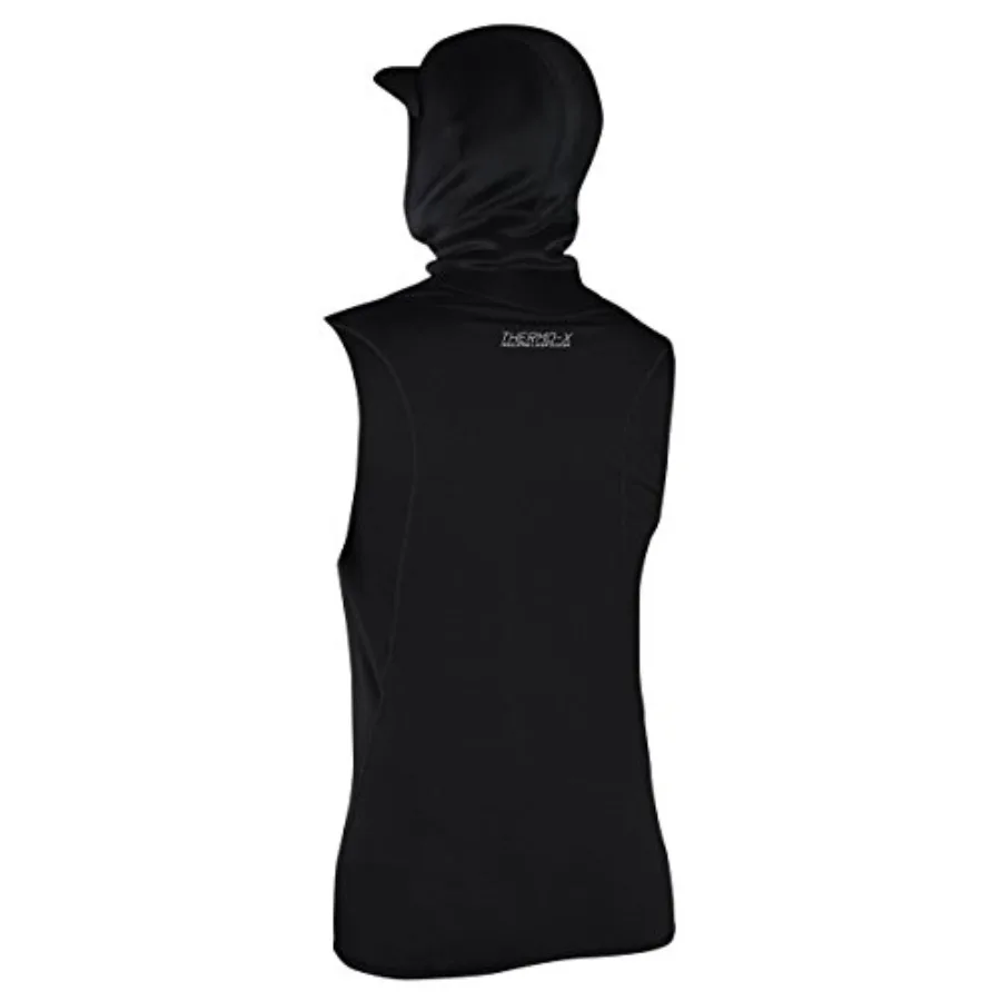 O'Neill Men's Thermo X Vest with Neoprene Hood for cold-water surfing neoprene material black color thermal insulation and hood