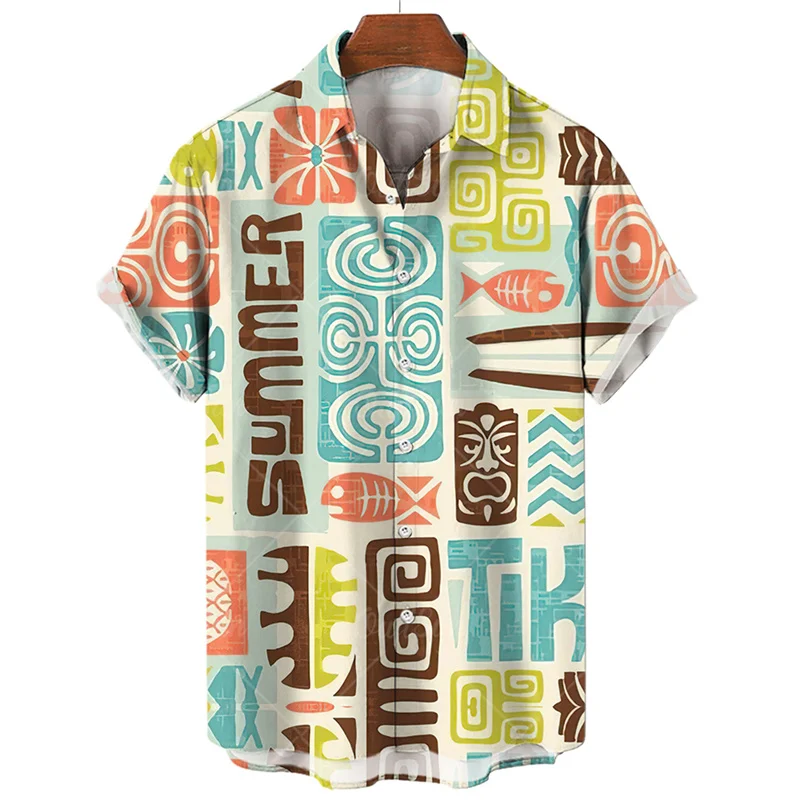 Fashion 3d Print Hawaiian Shirt For Men Women Cool Street Summer Short Sleeved Tops Loose Lapel Button Blouse Male Clothes