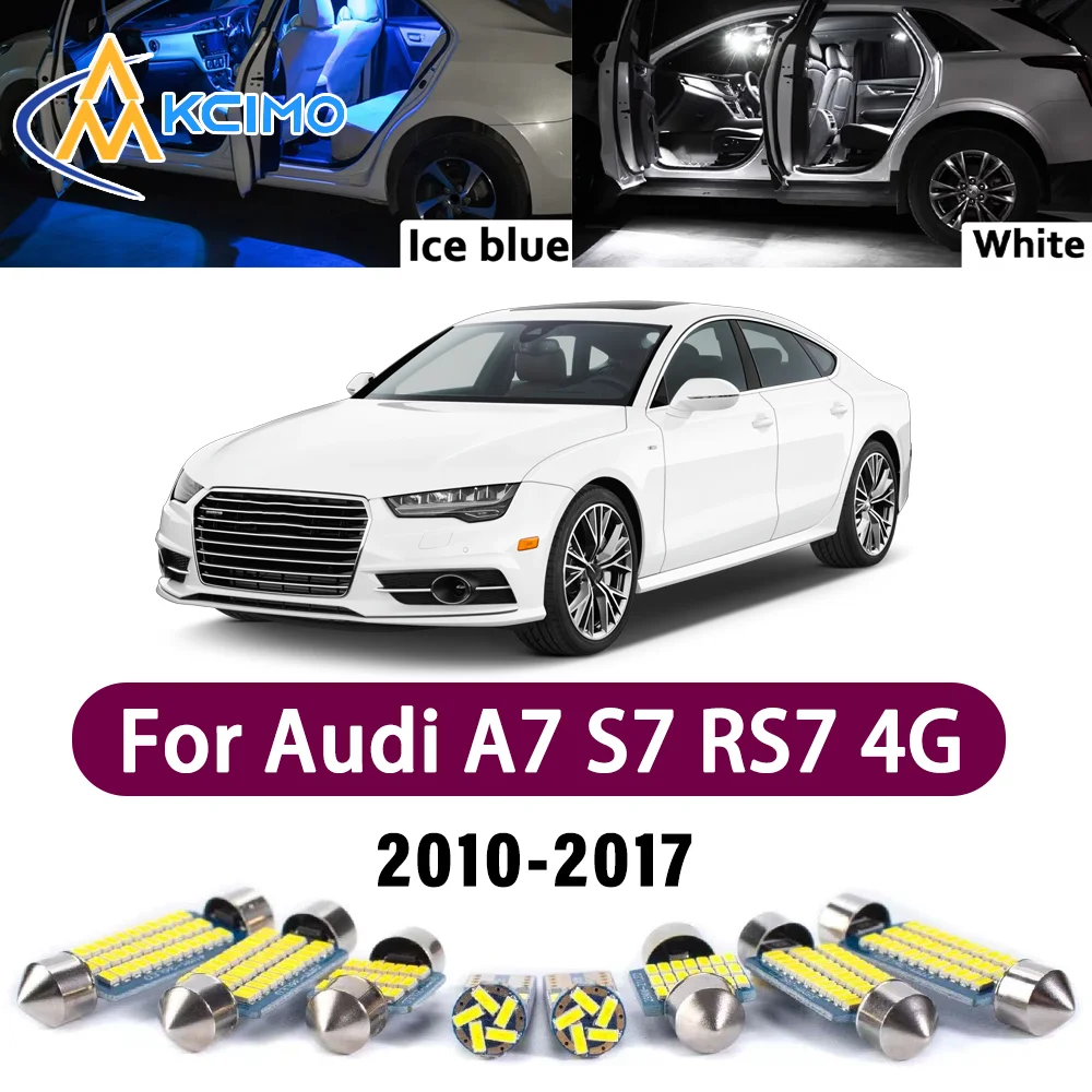 

Error Free LED Interior Light Kit for Audi A7 S7 RS7 4G 2010-2017 Premium Bright Dome Trunk Mirror Reading Lamps Canbus