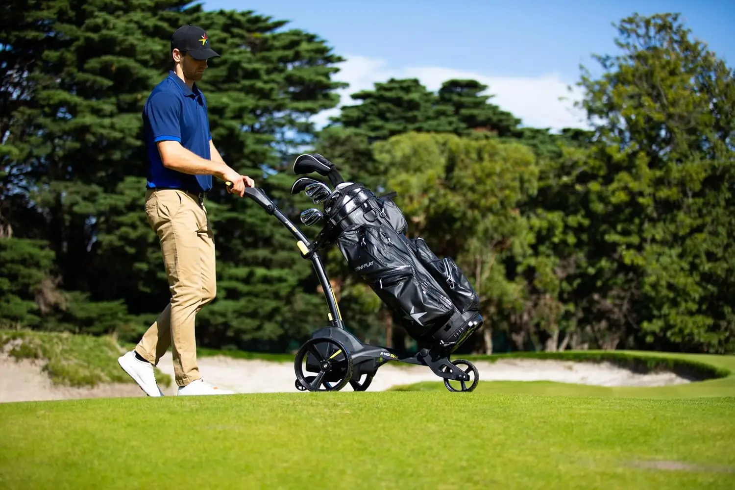 

MGI Zip X1 Electric Golf Caddie Automatic Remote Control Golf Cart with Powerful Motor for Easy Transport on Course