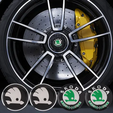 4PCS Car Wheel Hub Label Cupra Modification Wheel Hub Center Cover For Skoda Yeti Fabia Superb Octavia Scala Enyaq Rapid Kodiaq