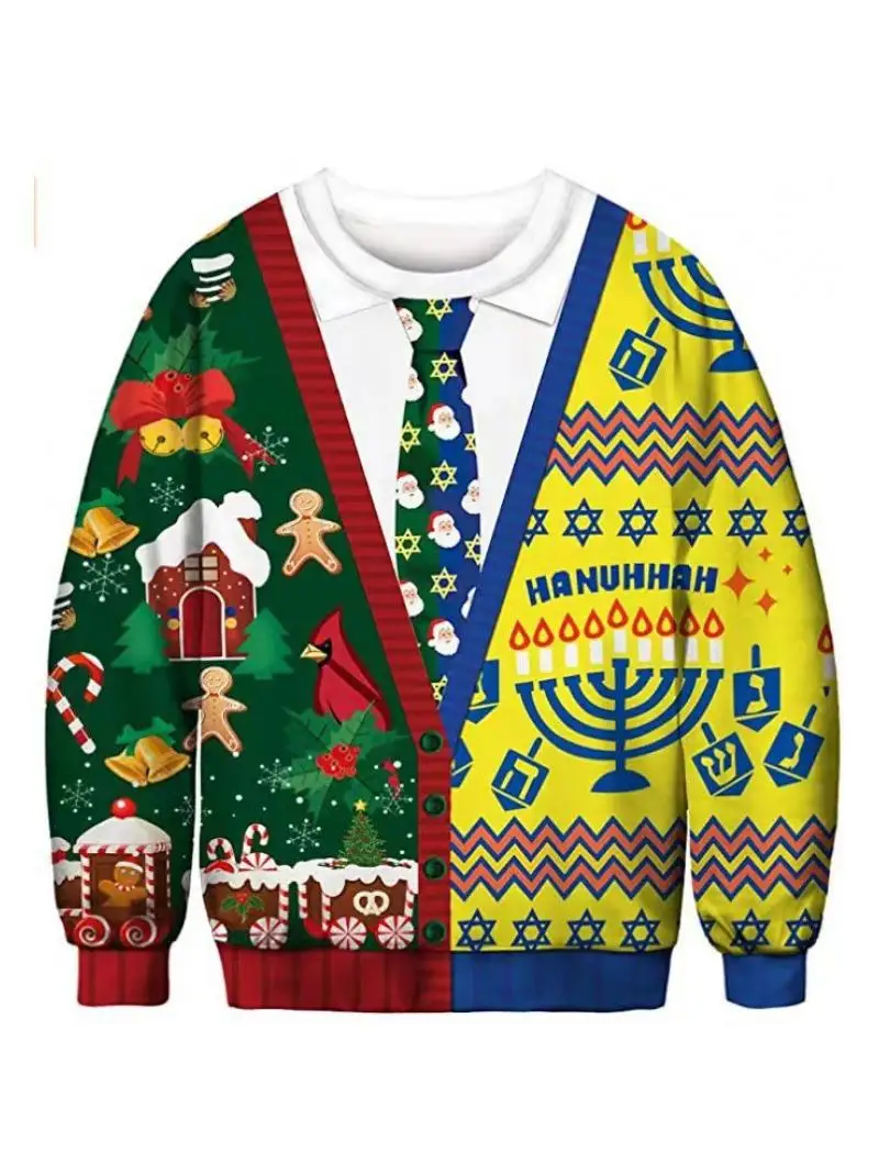 Cisas Tree 3D الطباعة الرقمية البلوز جولة Ne Long Sve هوديي عارضة الرجال النساء مريحة فضفاضة تناسب الخريف الشتاء #5