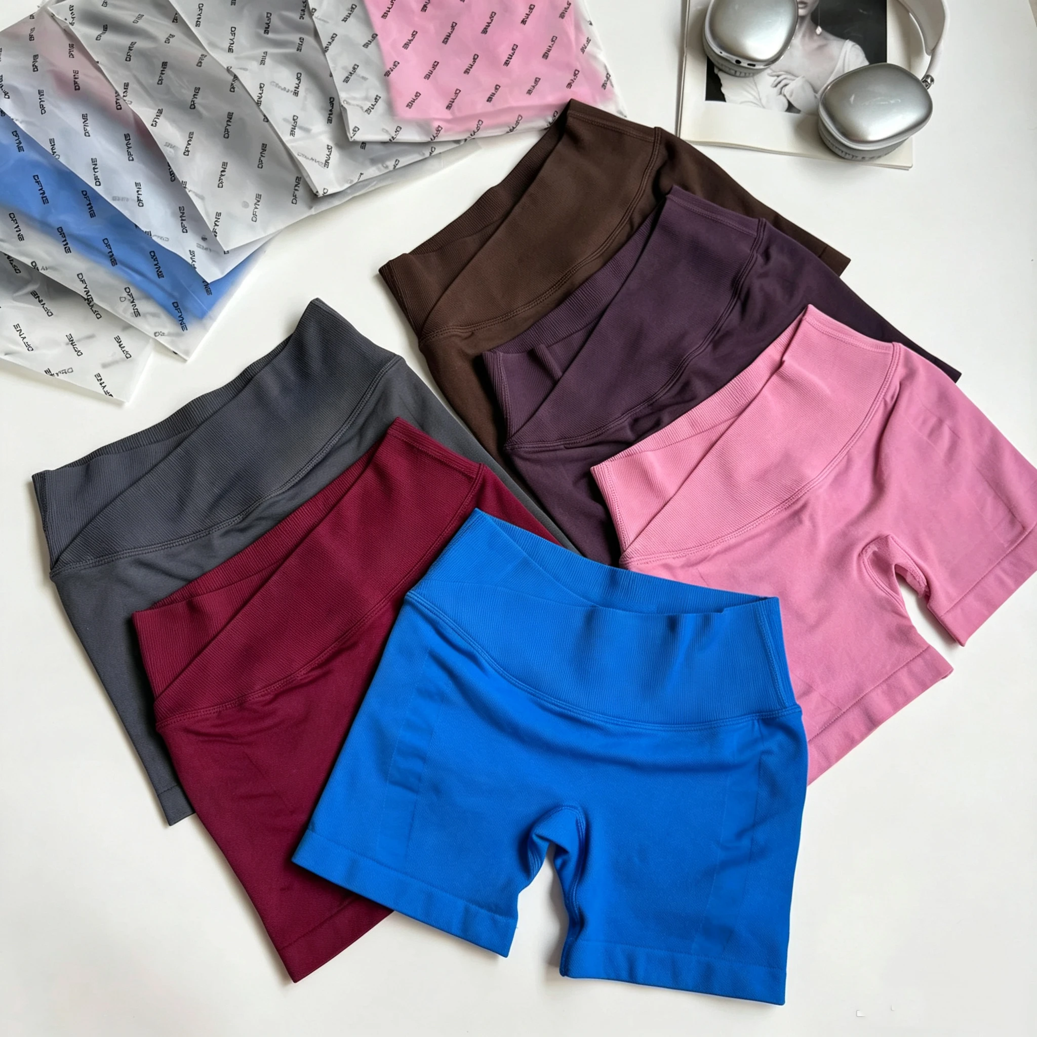 Women's High‑Waist Hip Lifting Sports Shorts, Peach Butt Enhancing, Tight‑Fit Quick‑Dry Running Training Gym Shorts
