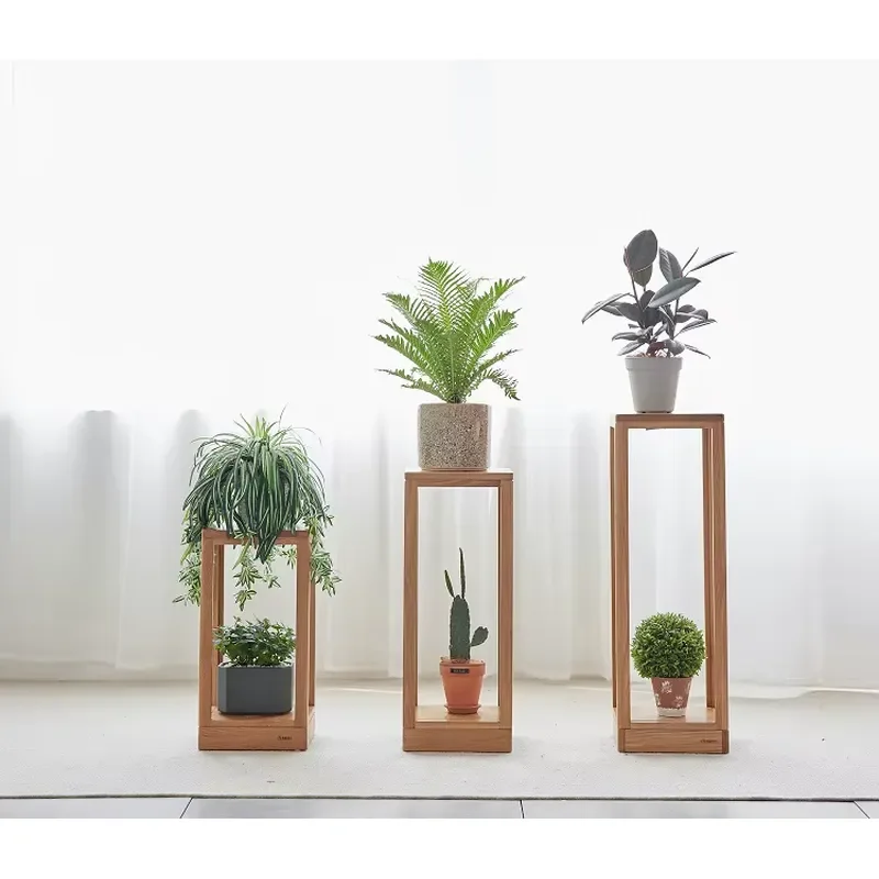 for H8191 2 Tier Wooden Ladder Plant Stand Home Patio Lawn Garden Flower Pot Display Shelf Rack Organizer