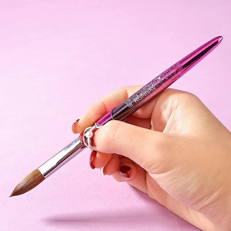 Pędzel do zdobienia paznokci Sweet-Z Pure Kolinsky, różowy uchwyt, akcesoria do paznokci do kryształowego żelu UV, malowania dla profesjonalistów, manicure, sprzedaż hurtowa