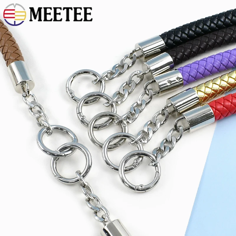 

1Pc 30/40/50/60cm Colored Leather Woven Rope for Shoulder Bags Strap Handles Handbag DIY Handmade Replace Straps Bag Accessories
