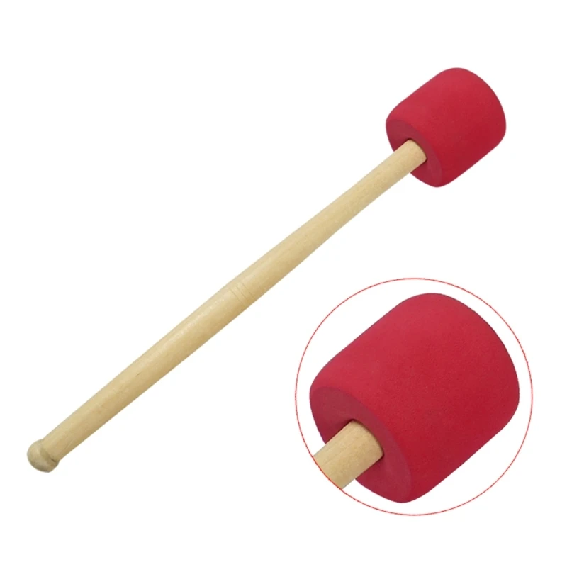 Antislip Drum Mallet Oaks Handle Drum Marchings Band Foams Head Drumsticks Hammer for Snares Drum Dropship