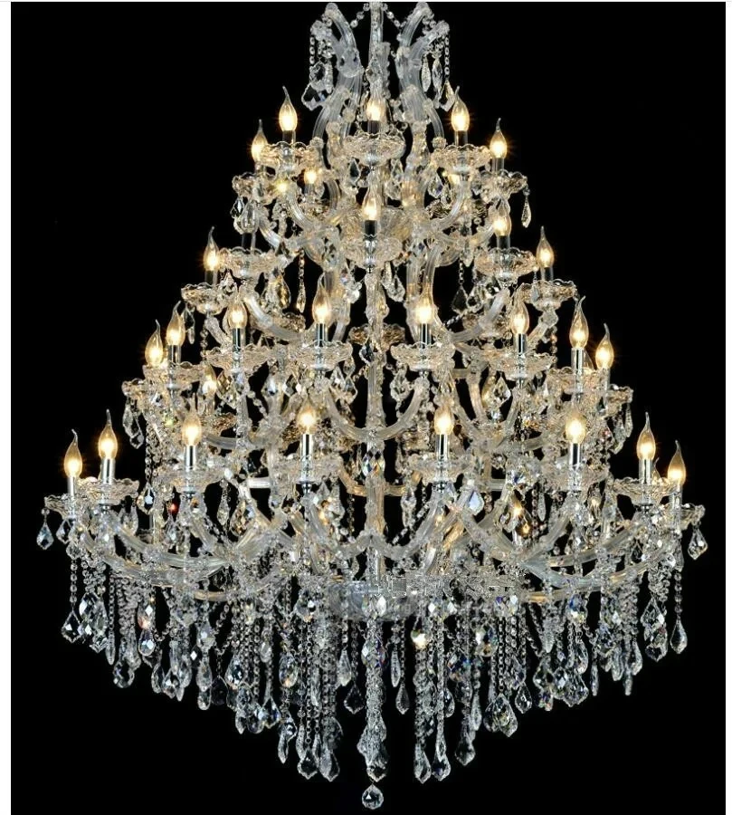 Luxurious  Chandelier Lighting D130cm H160cm 49l Crystal Light For Hotel Project Restaurant Lustres Luminaria Lamp