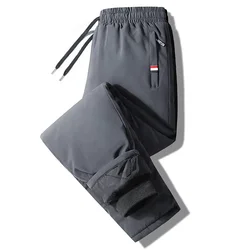 Pantalones de otoño para hombre, ropa deportiva con cintura elástica, pantalones impermeables y cálidos para invierno, pantalones sueltos de talla grande para hombre 7Xl