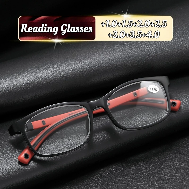 

Men's New High-definition Anti-blue Light Reading Glasses Neutral Classic Business Square Frame Ultra-light Presbyopia Glasses