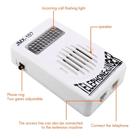 New 3C-RJ11 Adapter Louder Telephone Ring Flash Amplifier Ringer for Landline Telephone