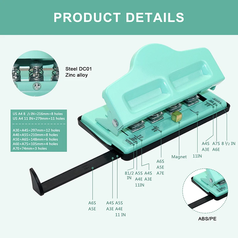 KW-triO 4-gaats creatieve paddestoel perforator schijfring bindend snijder T-type papier puncher ambachtelijke diy tool kantoren briefpapier