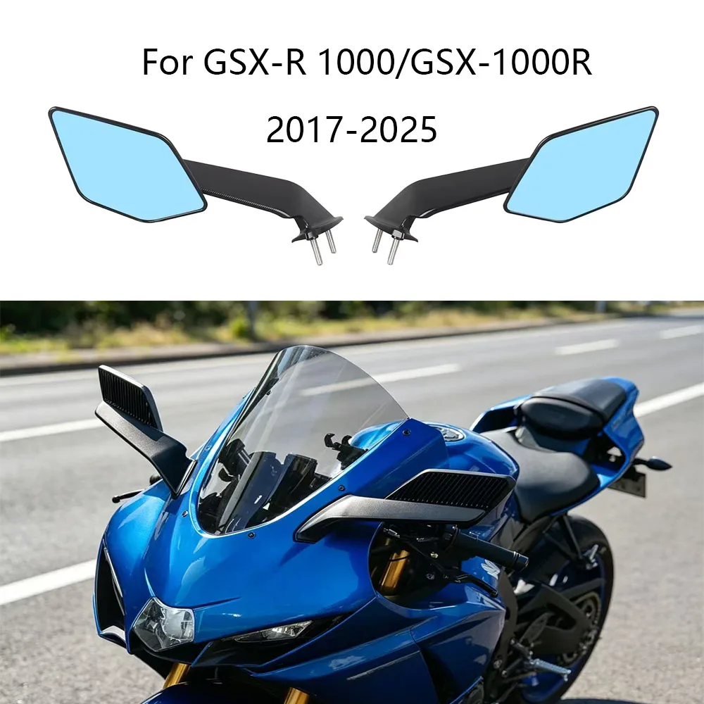 2017-2025 Motorcycle Mirrors Stealth Winglets Mirror Rotatable Adjustable Mirrors For Suzuki GSX-R 1000 GSX-R1000 R GSXR 1000