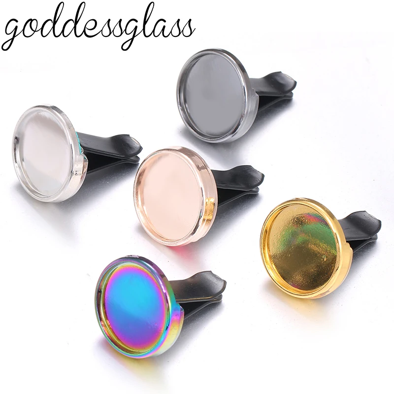 5Colors Bezel Blank Car clip Cabochon Base 5pcs DIY Aromatherapy Decoration Clip Perfume Fittings Essential Oil Scent wholesale