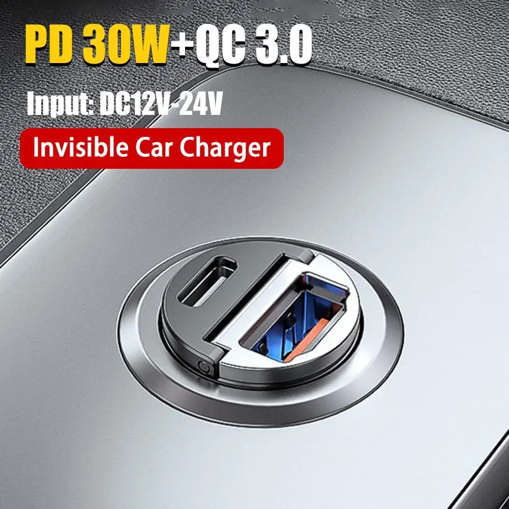 30W Mini USB C Car Charger PD QC 3.0 Super Fast Charging Adapter For IPhone 14 Pro Max 13 12 11 8 Plus Sumsung IPad Phone