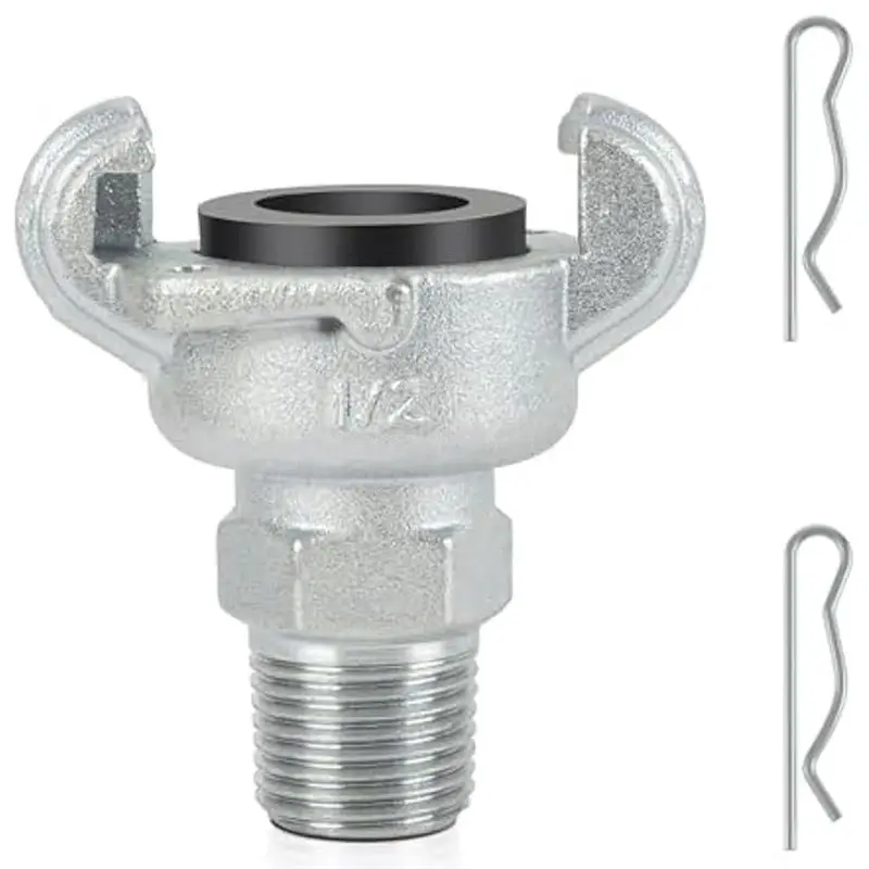 AEE2-Air Hose Fitting Replacement Chicago Air Fitting 1/2, NPT Male End Air Hose Fittings, 0.5Inch 2 Lug Universal Coupling
