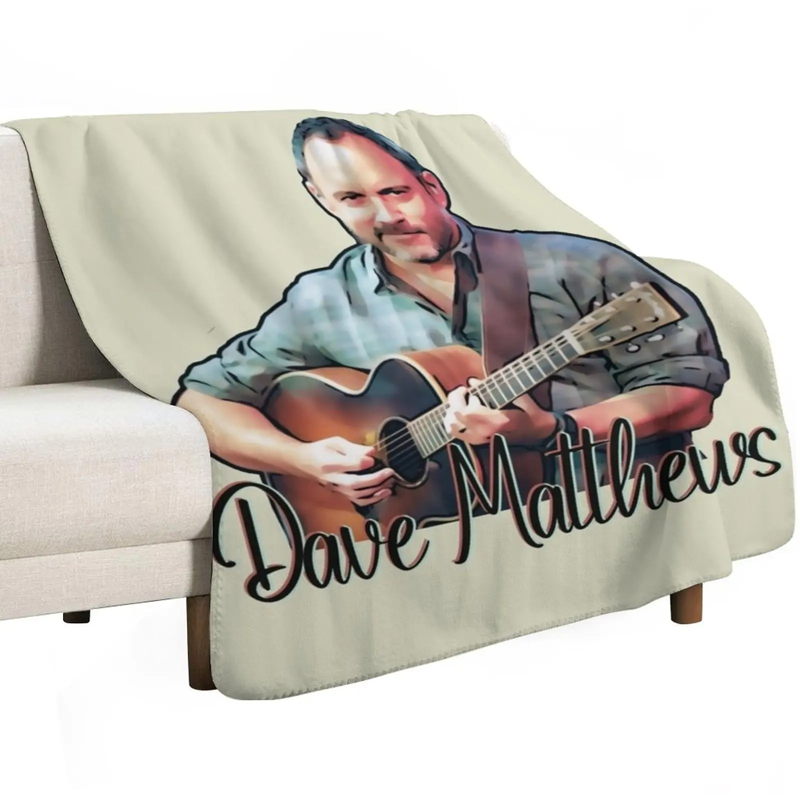 Dave Matthews With Guitar (Cartoon) Throw Blanket Stylish Couch Blanket for Home Living Room