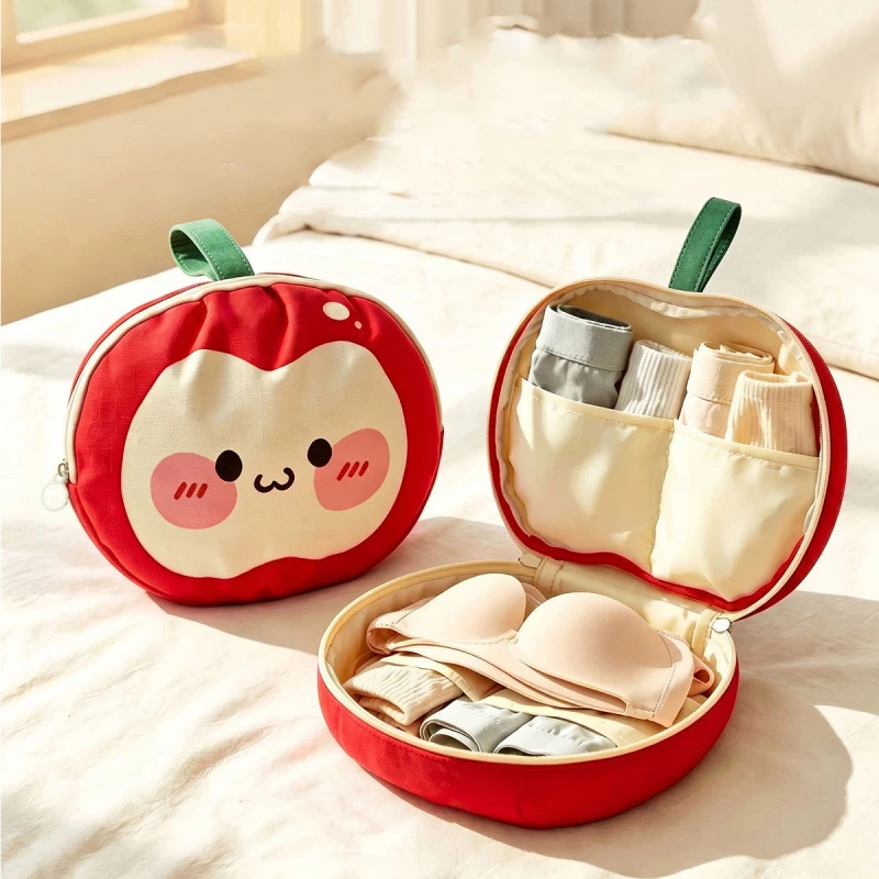 

Large Capacity Underwear Storage Bag with Compartment Handheld Bra Storage Bag Cartoon Folding Socks Sorting Bag Travel
