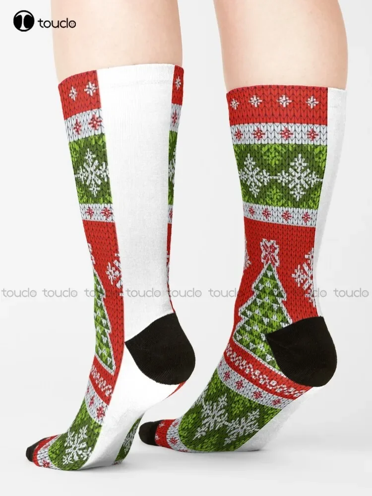 Nana'S In Town Christmas Sweaters Ugly Sweaters Holiday Christmas Tree Socks Pink Football Socks Christmas Gift Custom Women Men