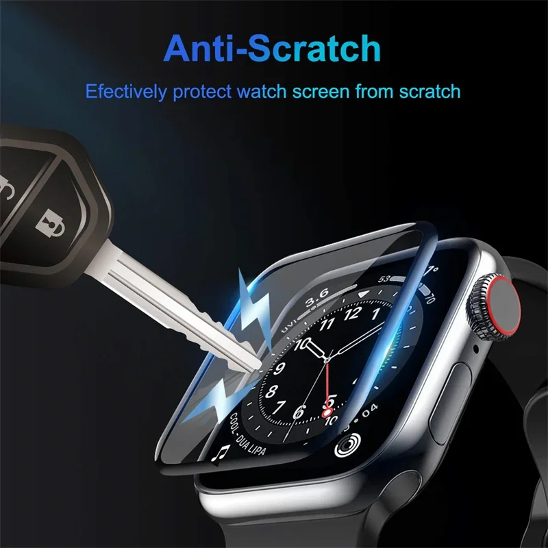 Soft Glass For Apple Watch Screen Protector 44mm 45mm 41mm 38mm 42 9D HD Full Film iWatch series 6 5 3 8 7 9 se 40mm Accessories image 4