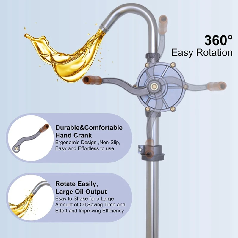 15 To 55 Gallon Drum Pump, Upgraded All-Aluminum Oil Transfer Barrel Pump, Hand Fuel Pumps For Diesel, Hydraulic Fluid