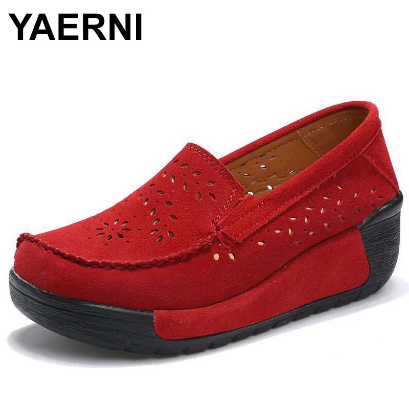 

Новинка 2025 года, летняя женская повседневная обувь, женская дышащая обувь на плоской подошве с вырезами, замшевая кожаная обувь на плоской подошве с вырезом на платформе, женская обувь
