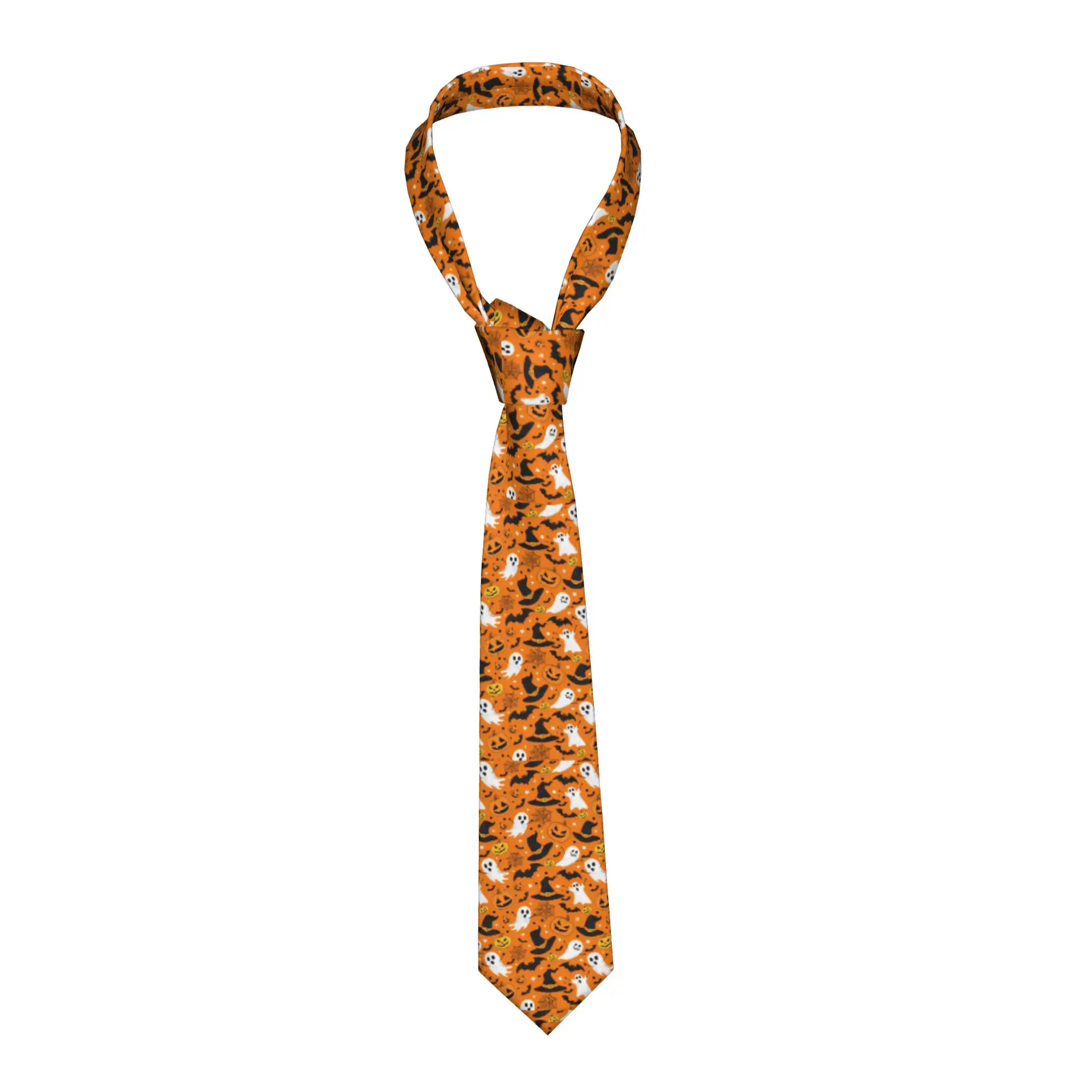 Halloween Ghost Pumpkin Bat Witch Hat Tie  Cosplay Party Neck Ties Male Cool Fashion Necktie Accessories Quality Collar Tie