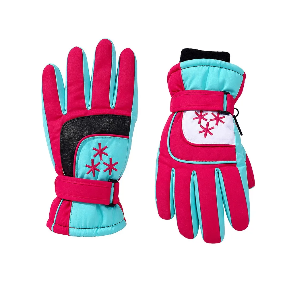 Fashion Warm Children Ski Gloves Waterproof Non-slip Snow Gloves Windproof Thickened Kids Winter Mittens Mountaineering