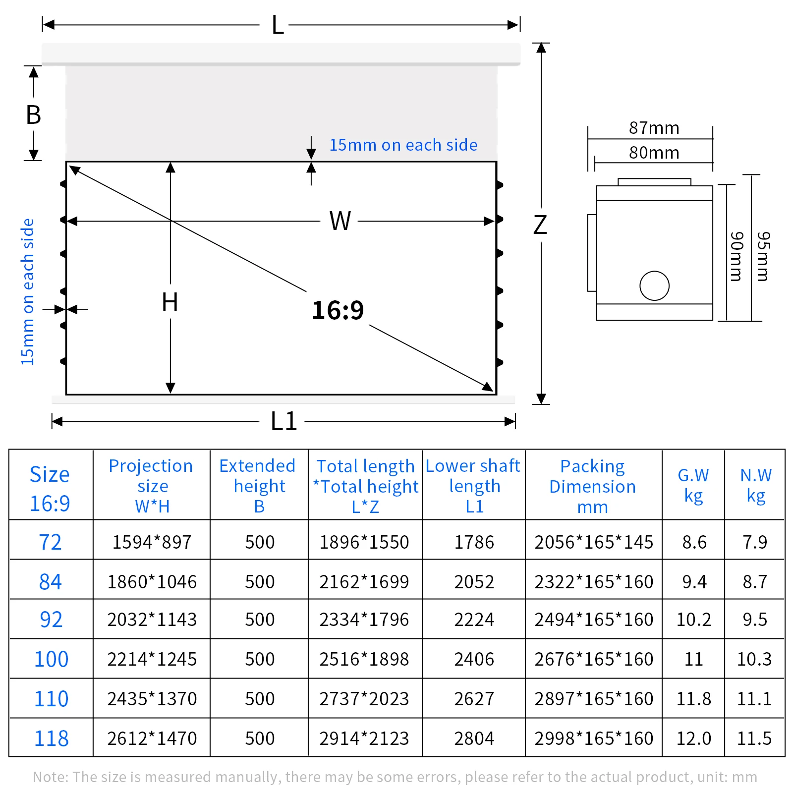 Floating Screen Electric Projection Screen Photonic White Screen Home 100 inch Hidden Automatic Lifting 4K Ultra High Definition