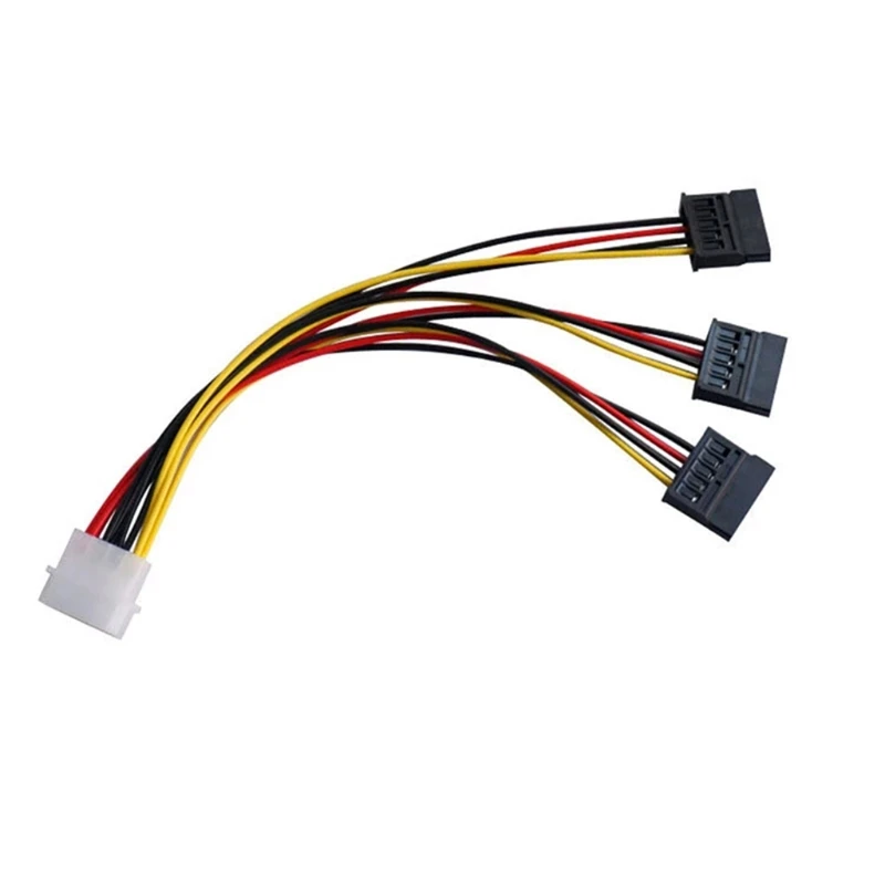 4Pin IDE to SATA Power Conversion Line 1 to 3 Hard Disk Extension Y-Cable Power Adapter Cord