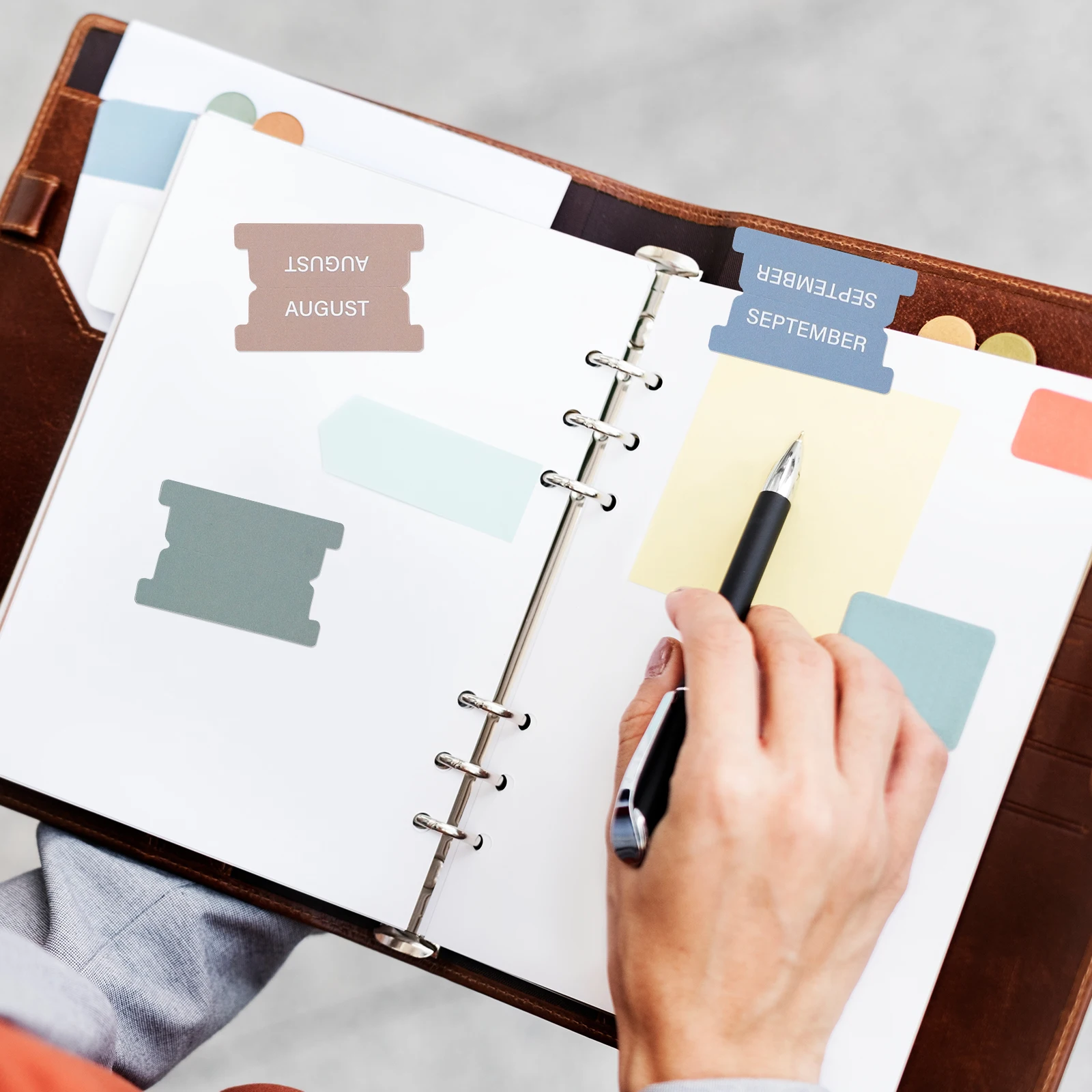 

2 Sheets Monthly Index Post Stickers Planner Organizing Tabs Water Proof for Office PP Self-adhesive Students