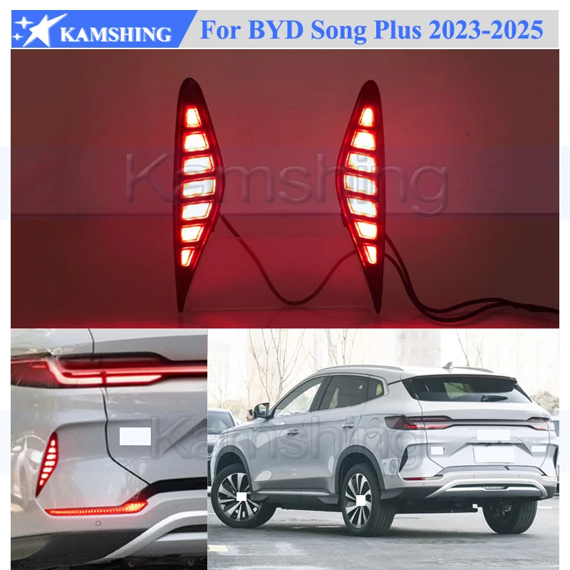 

Kamshing 1 Set Modify LED Rear Bumper Light Lamp For BYD Song Plus 2023-2025 Rear Bumper Fog Light Fog Lamp Rear Foglight