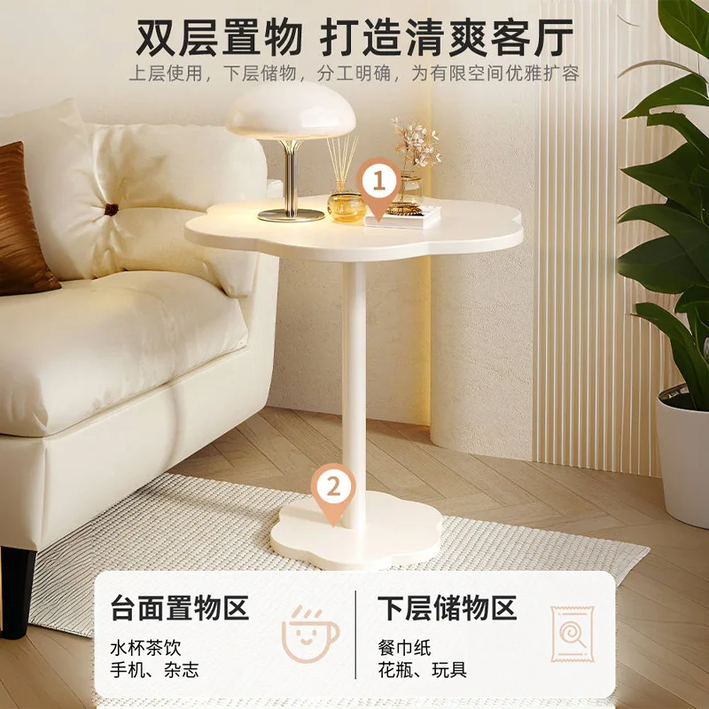 AOLIVIYA Sofa Side Few Cream Style Living Room Household Side Table Shelf Bedside Bedside Mini Balcony Small Coffee Table