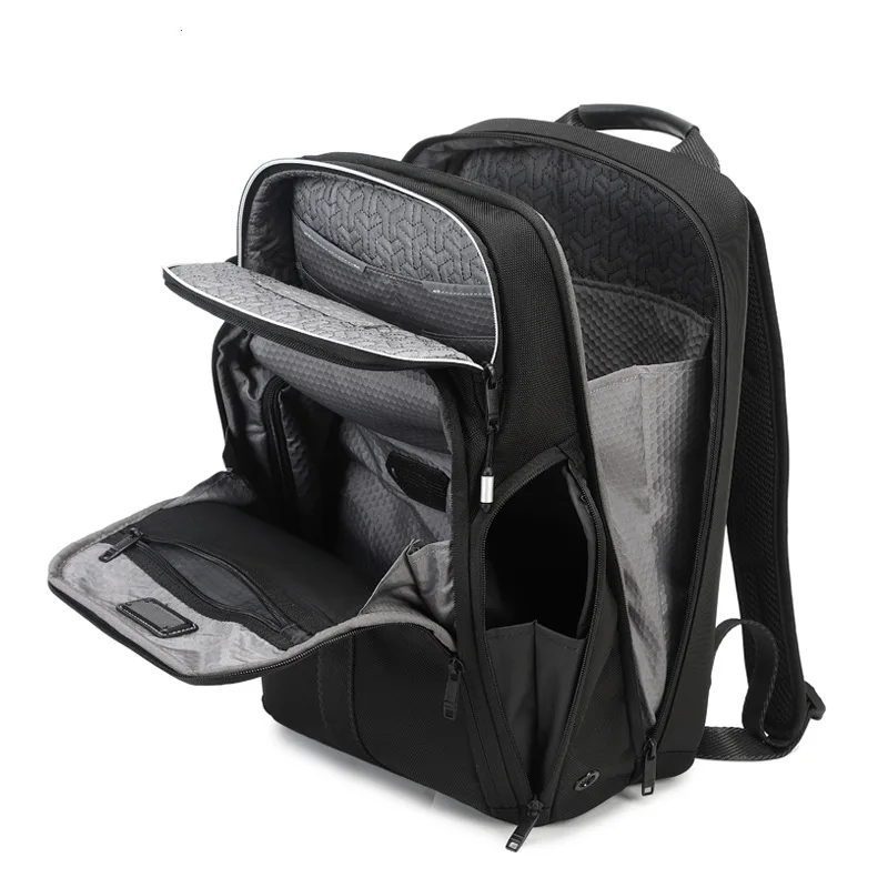 Urban Outdoor Backpack for Men - Streamlined Black Design with Multi-Compartment Storage for Travel & Tools 2325006