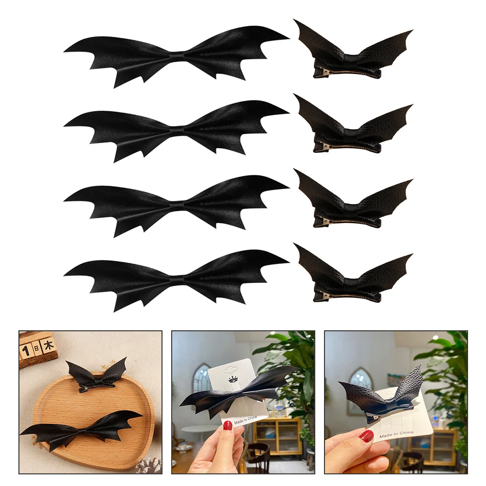 

8 Pcs Halloween Hair Clips Accessories for Adults Trinket Bat Wings Clothing Cosplay Hairpin Artificial Barrettes Kids