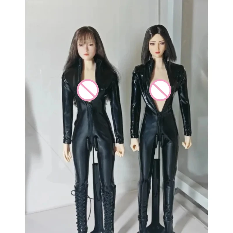 

Black 1/6 Scale Female Pu Leather Bodysuit Jumpsuit Soldier Colthes Model Fit for 12inch Action Figure Body Dolls
