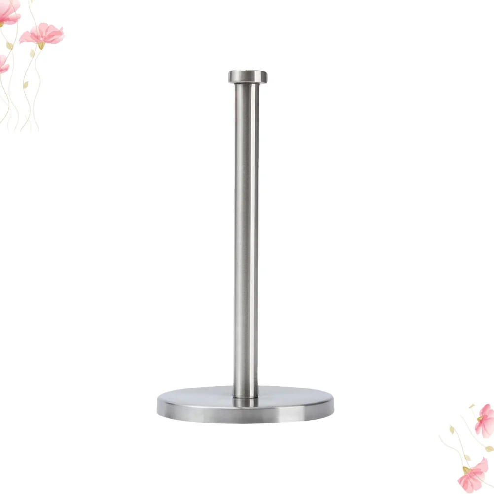 

1pc Stainless Steel Countertop Paper Towel Holder Flat Top Kitchen Bathroom Tissue Rack Upright Paper Holder For Home Decor
