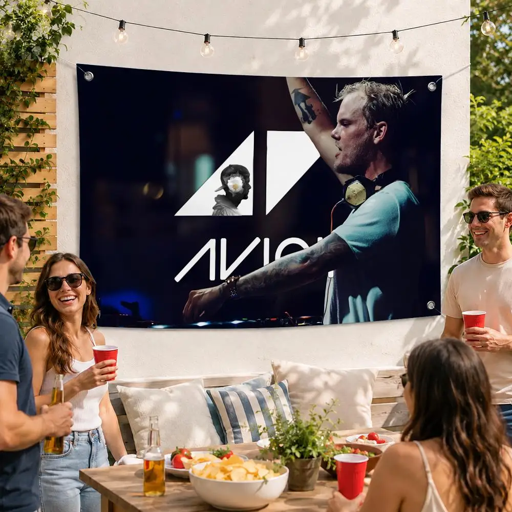 Avicii Record Producer Flags For Outdoor Party Home Living Room Bar Bedroom Decoration Soft Durable Tapestry Skin-friendly