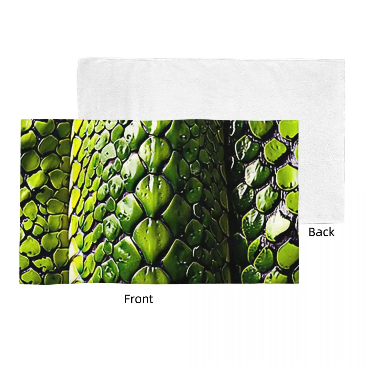 Custom Snake Skin Green Snake Serpent Animal Print Viper Fashion Soft Face Towel Quick Dry Pool Bath Cotton Towels Absorbent
