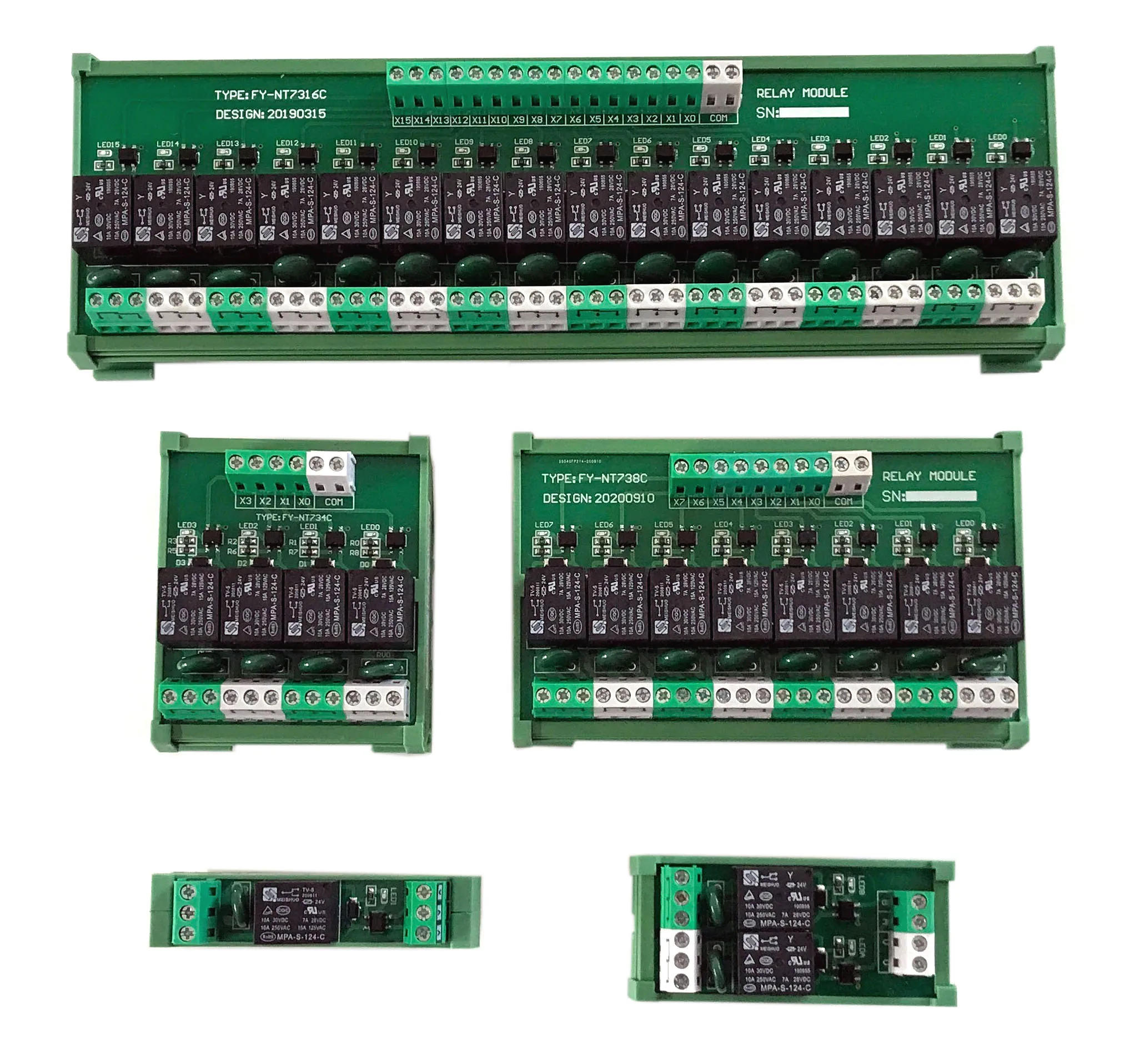 3pcs 4 Channel 10A 250VAC/30VDC DIN Rail Mount Relay Module
