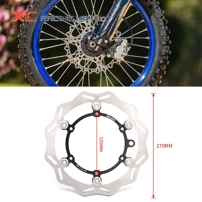 

New 270MM Motorcycle Front Floating Brake Disc Rotor Disk For Yamaha YZ WR 125 250 250F 250X 250FX 400F 426F 450F YZF WRF 2021