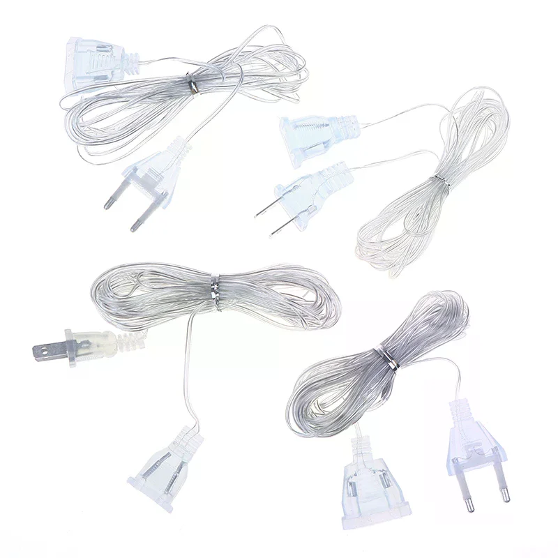 3M/5M EU US Plug Extender Wire Light String Extension Cable Standard Power Extension Cord For Christmas LED String Light