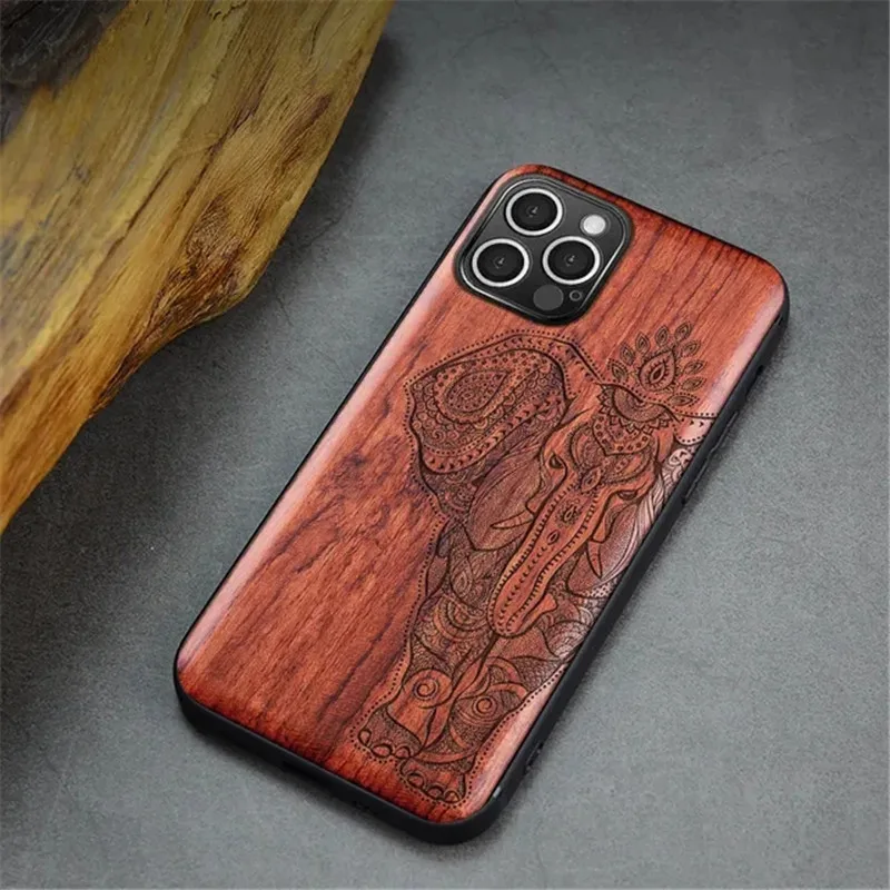 Real Wood Phone Case For iPhone 15 Pro Max Case Shockproof Wooden Cover For iPhone 11 12 13 14 15 Pro XR XS Max 7 8 Plus Funda