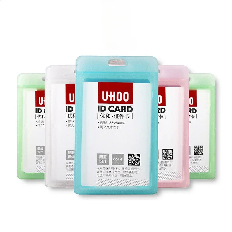 Matowe przezroczyste etui na identyfikator dla pracowników pracowników z klapką Uchwyt na identyfikator Etui na kartę roboczą Odznaka na kartę z imieniem i nazwiskiem